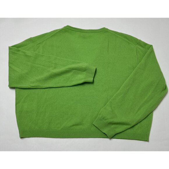 J.Crew Cashmere Relaxed Cropped V Neck Sweater in Green - Picture 3 of 4